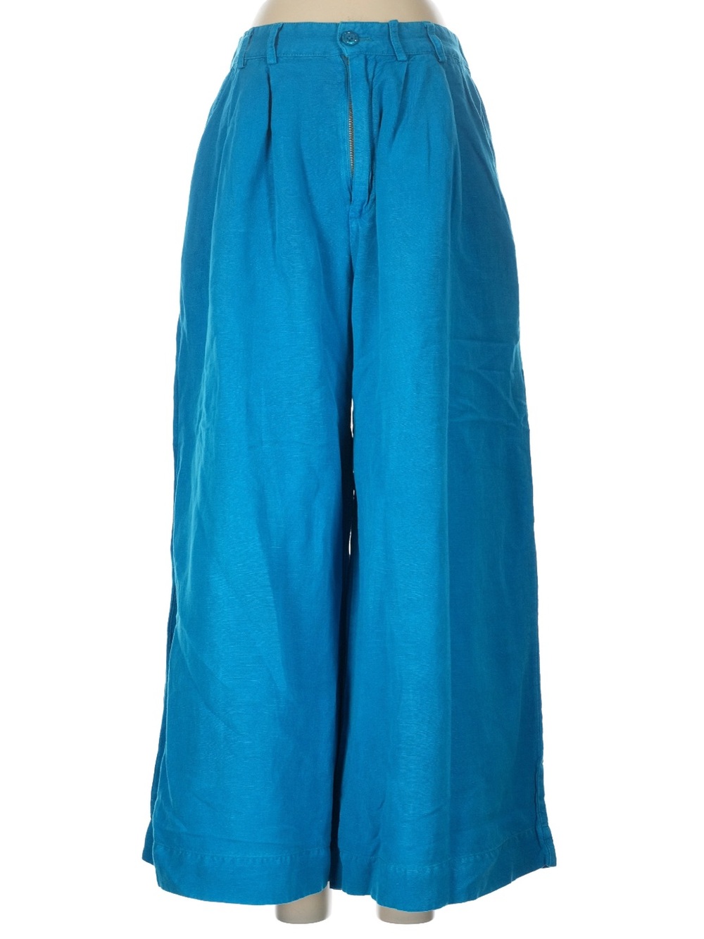 Young Fabulous & Broke Blue Linen Wide-Leg Pants size M